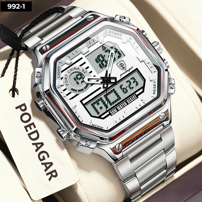 993-1 POEDAGAR DOBLE HORA METALICO HOMBRE