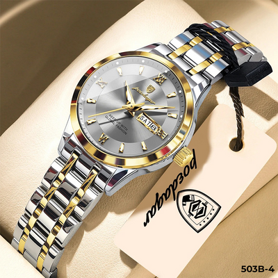 503-4 POEDAGAR METAL CALENDARIO DAMA - Bicolor Gris-4