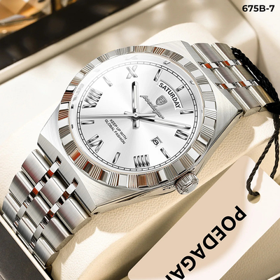 675-7 POEDAGAR METAL CALENDARIO HOMBRE - Plata PLata-7