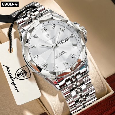 698-4 POEDAGAR METAL CALENDARIO HOMBRE - Plata Plata-4