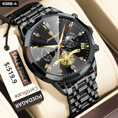 938-4 POEDAGAR METAL CRONOGRAFO HOMBRE - Negro Negro-4