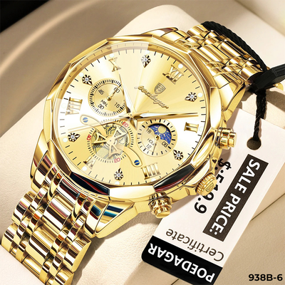 938-6 POEDAGAR METAL CRONOGRAFO HOMBRE - Dorado Dorado-6